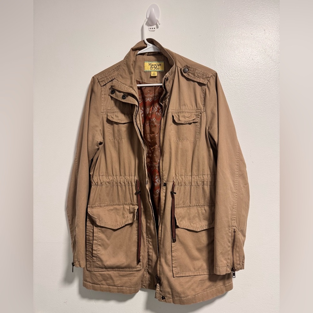Maralyn & Me Tan Utility Anorak Jacket Women’s Medium | Lightweight